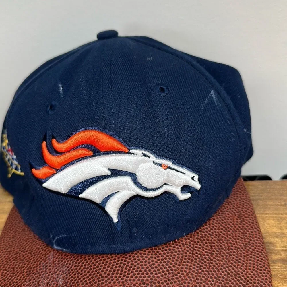Vintage Super Bowl  XXXIII ‎ Denver Broncos Hat Cap SnapBack 1999 Navy New Era